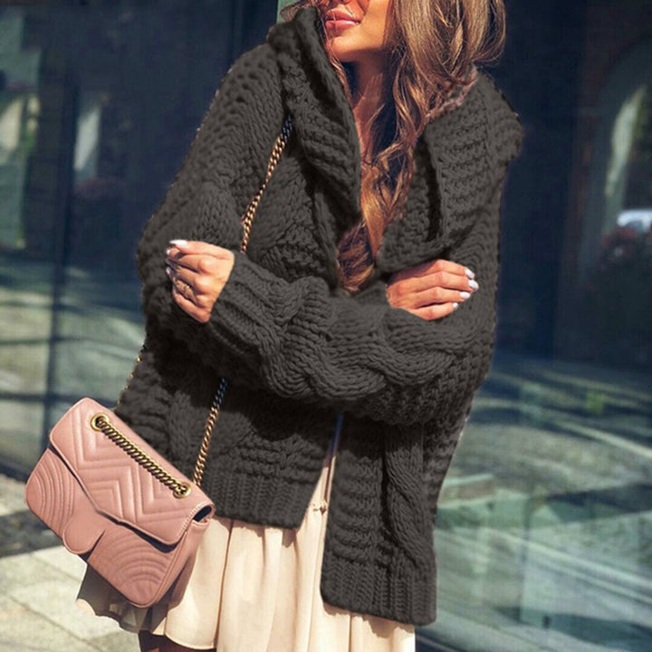 Damen Grober Strickcardigan mit asymmetrischem Schnitt und oversized Ärmeln Drune