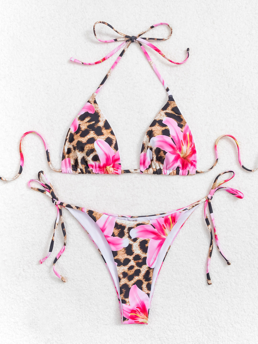 Damen Triangel-Bikini mit floralem und tierischem Muster Drune