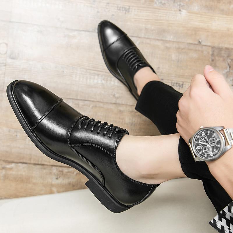 Herren elegante Oxford-Halbschuhe mit Cap-Toe, gepolstertem Komfortfußbett und rutschfester PR-Laufsohle Drune