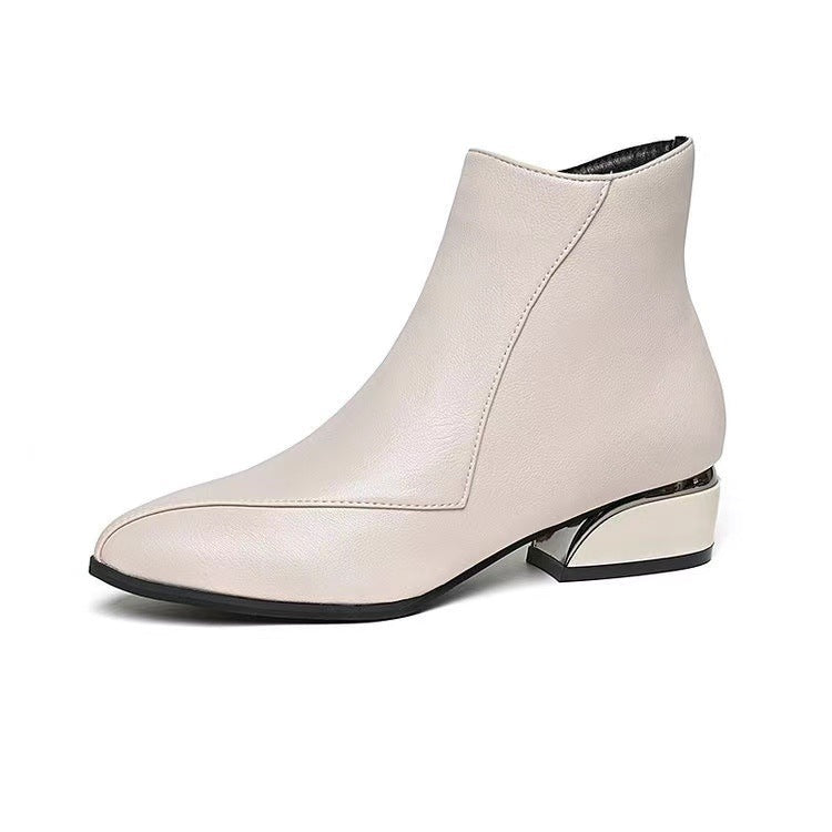 Damen knöchelhohe Stiefelette mit geometrischem Blockabsatz Drune