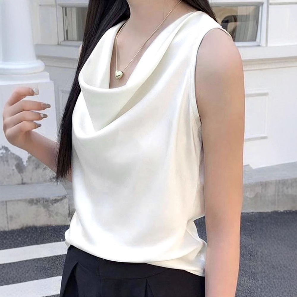 Damen elegant drapiertes Top Drune