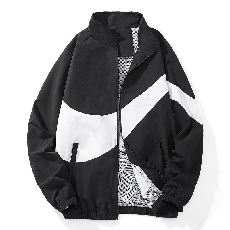Herren Sportliche Übergangsjacke mit hohem Kragen und seitlichen Reißverschlusstaschen Drune