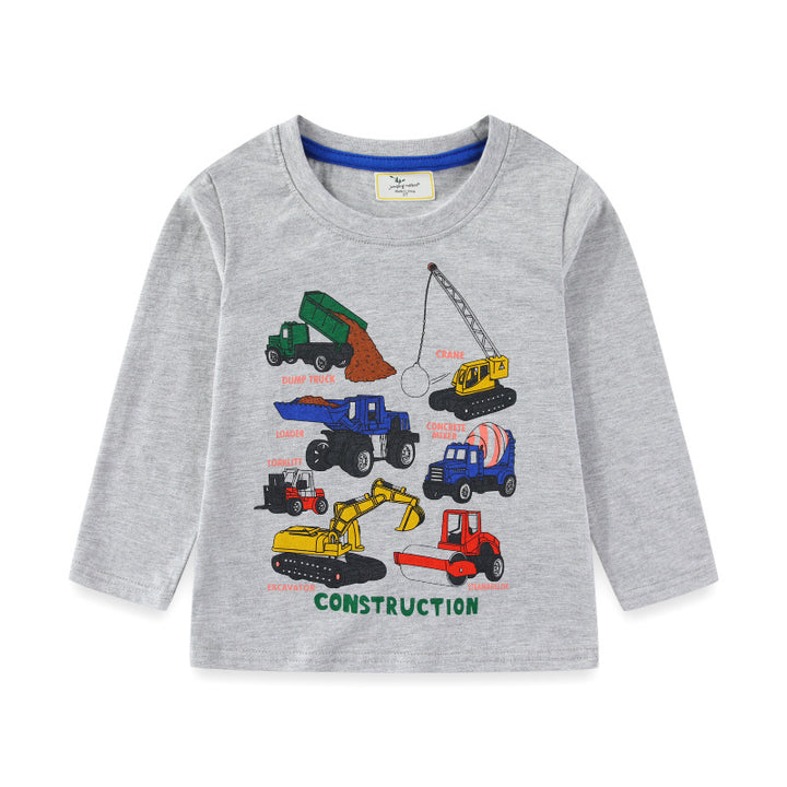 Jungen Langarmshirt mit buntem Baustellenfahrzeug-Design Drune