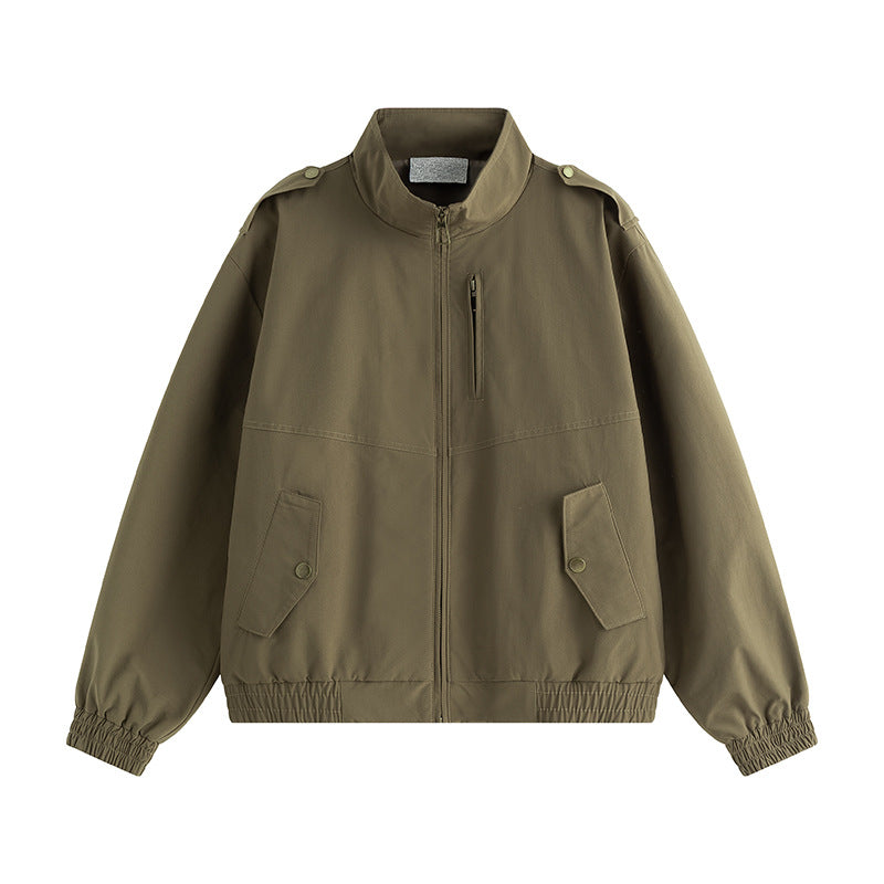 Herren praktische Freizeitjacke mit hohem Kragen und seitlichen Eingrifftaschen Drune