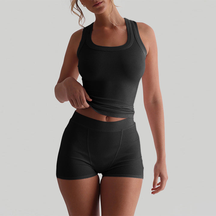 Damen Sportliches Tanktop und Shorts Set Drune