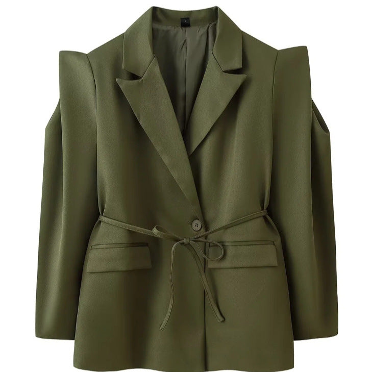 Damen 1100+ taillierter Blazer mit Tunnelzug, schmaler Kordel und Pattentaschen Drune