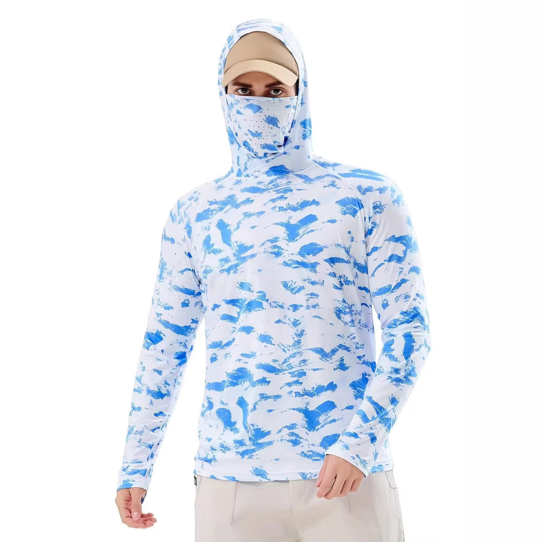 Herren Sportliches Funktionsshirt mit Kapuze und Gesichtsschutz