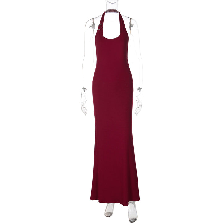 Damen Elegantes Maxikleid mit Halterneck und figurbetontem Design Drune