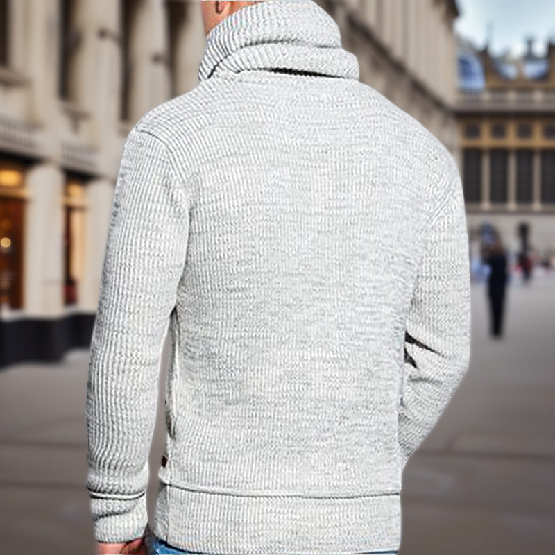 Herren Kapuzenpullover mit grobem Strickmuster und praktischen Kängurutaschen Drune