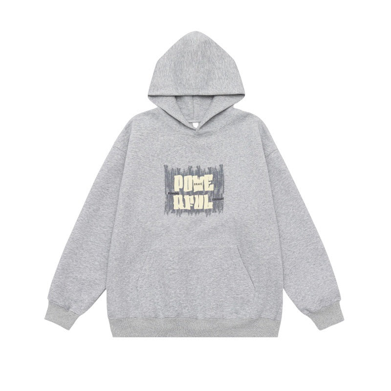 Unisex Oversized Kapuzenpullover mit Kängurutasche und markantem Frontprint Drune