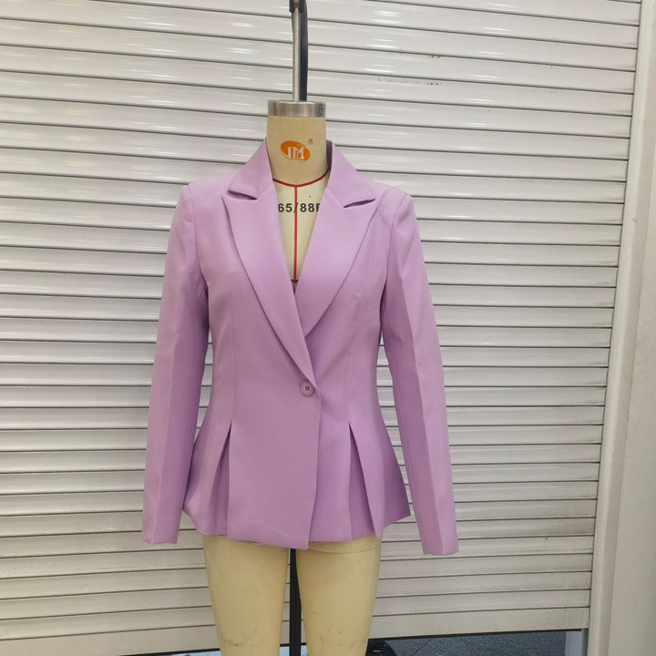 Damen nan taillierter Blazer mit Kellerfalten und Ein-Knopf-Verschluss Drune