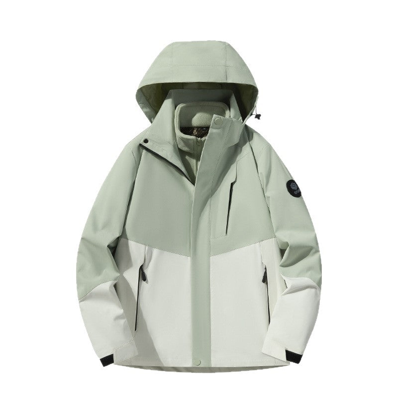 Herren Softshell-Outdoorjacke mit abnehmbarer Fleece‑Innenlage, verstellbarer Kapuze und wasserabweisenden Reißverschlüssen Drune