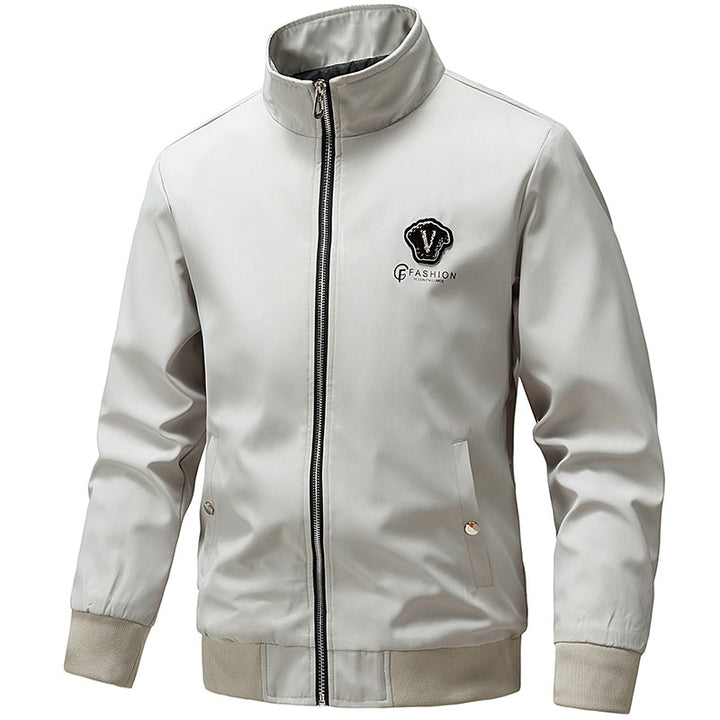 Herren Modische Bomberjacke mit hohem Kragen Drune