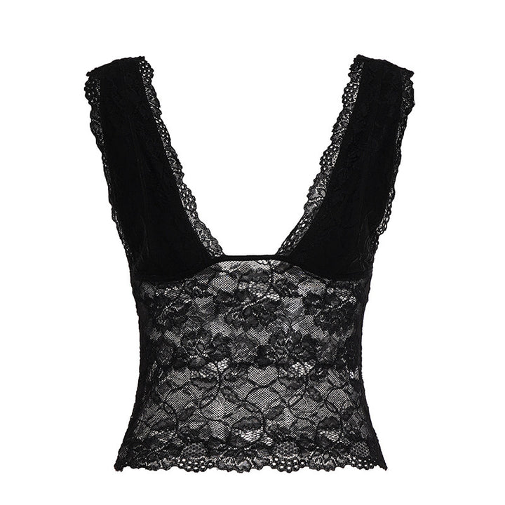 Damen-Spitzen-Cami-Top mit tiefem V-Ausschnitt und verführerischem Design Drune