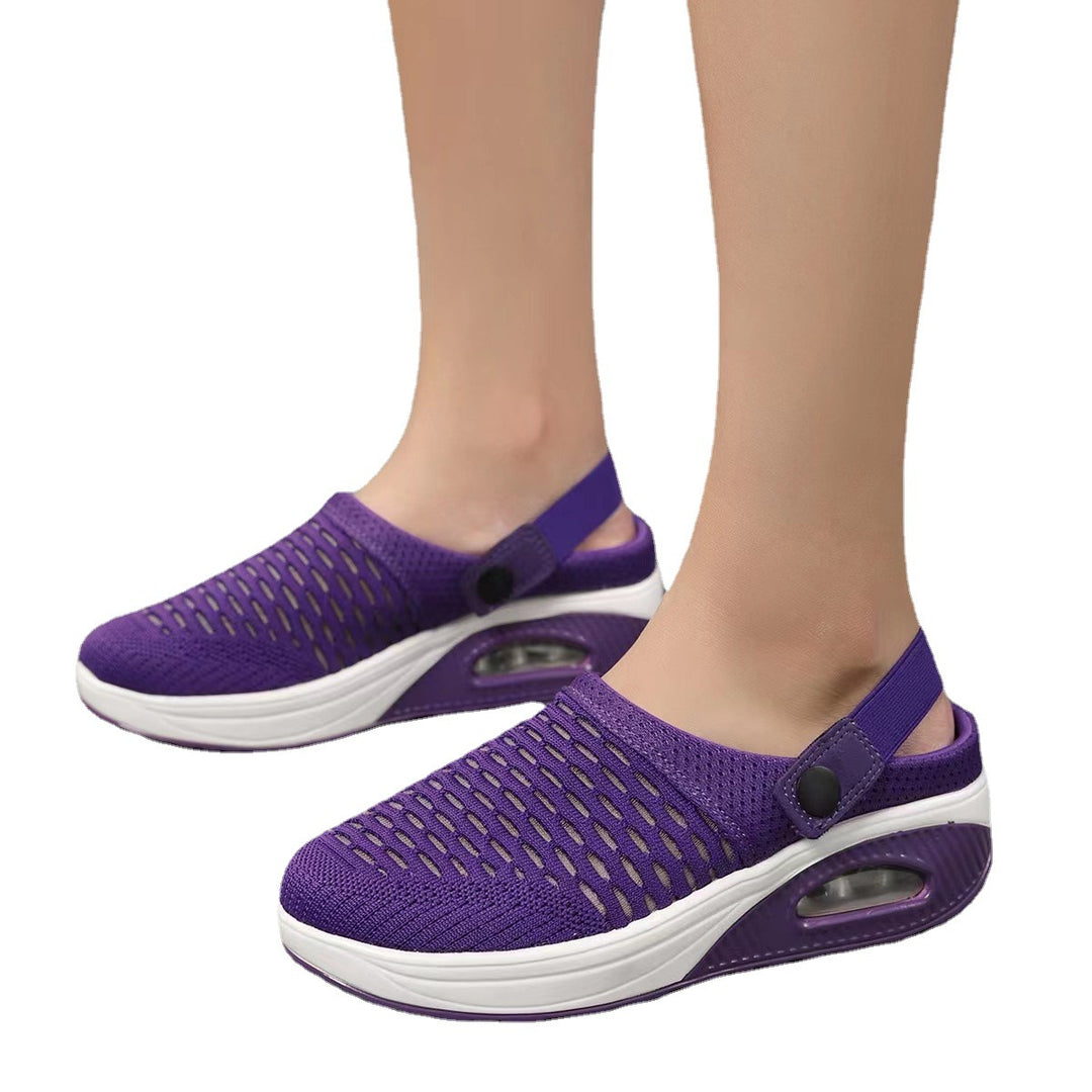 Damen luftgepolsterte Strick-Clogs mit verstellbarem Fersenriemen Drune
