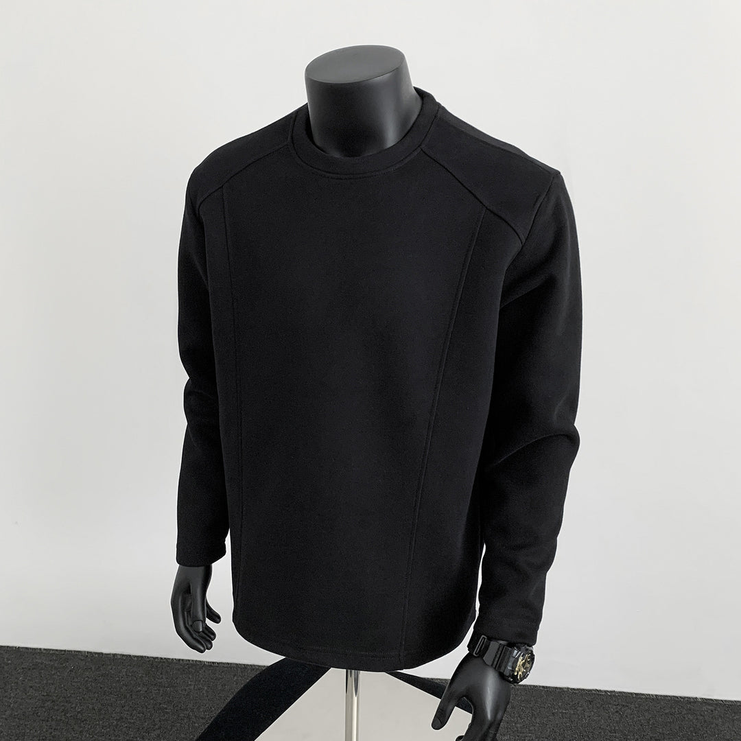 Herren Sweatshirt mit strukturierten Nahtdetails und Rundhalsausschnitt Drune