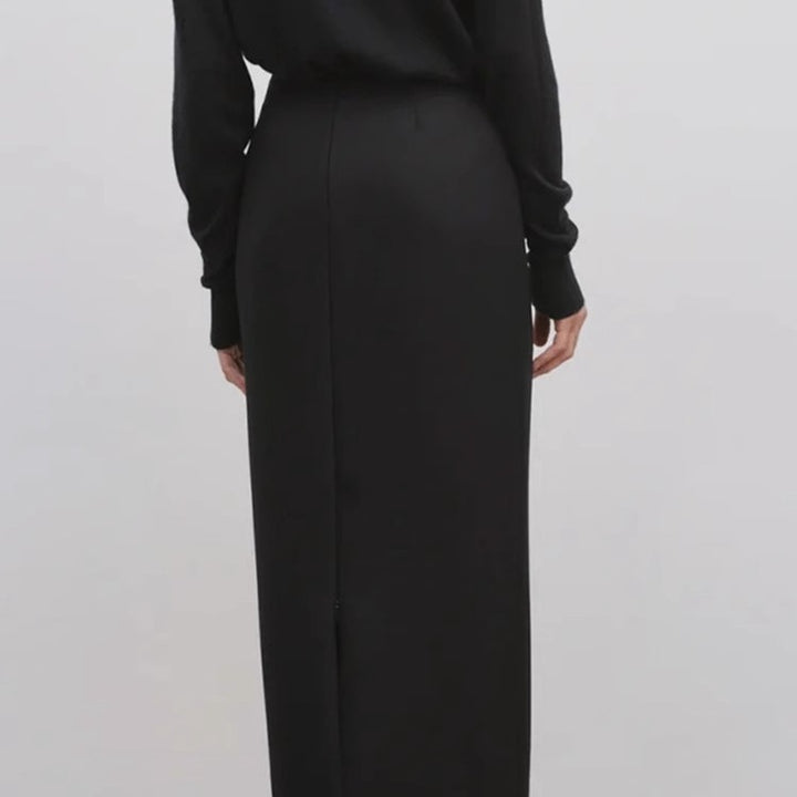 Damen elegante Maxikleid mit schmalem, fließendem Schnitt Drune