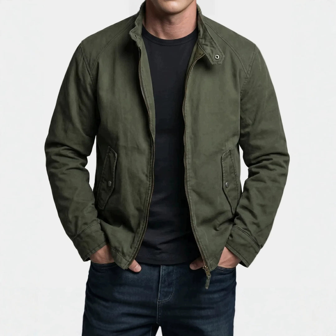 HerrenModische Freizeitjacke mit hohem Kragen