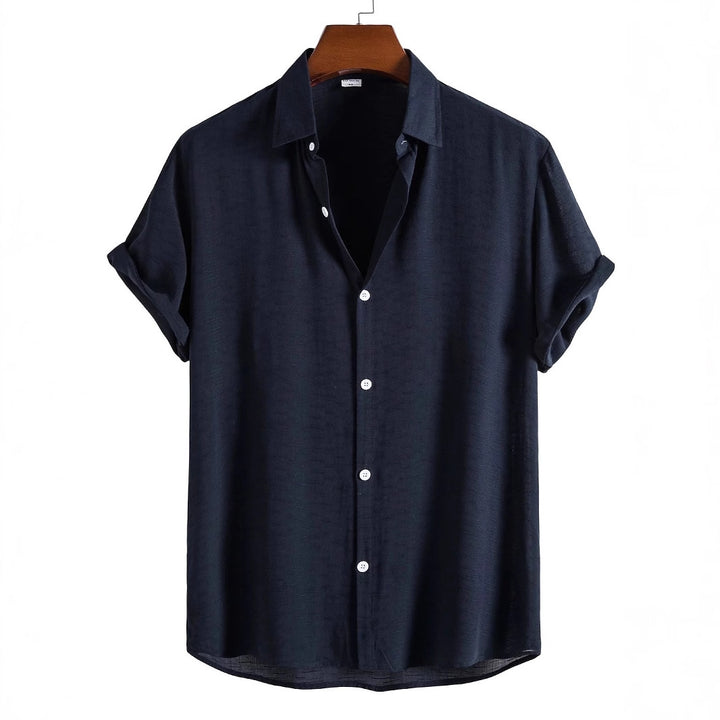 Herren Kurzarmhemd aus weichem Leinen-Mix Drune
