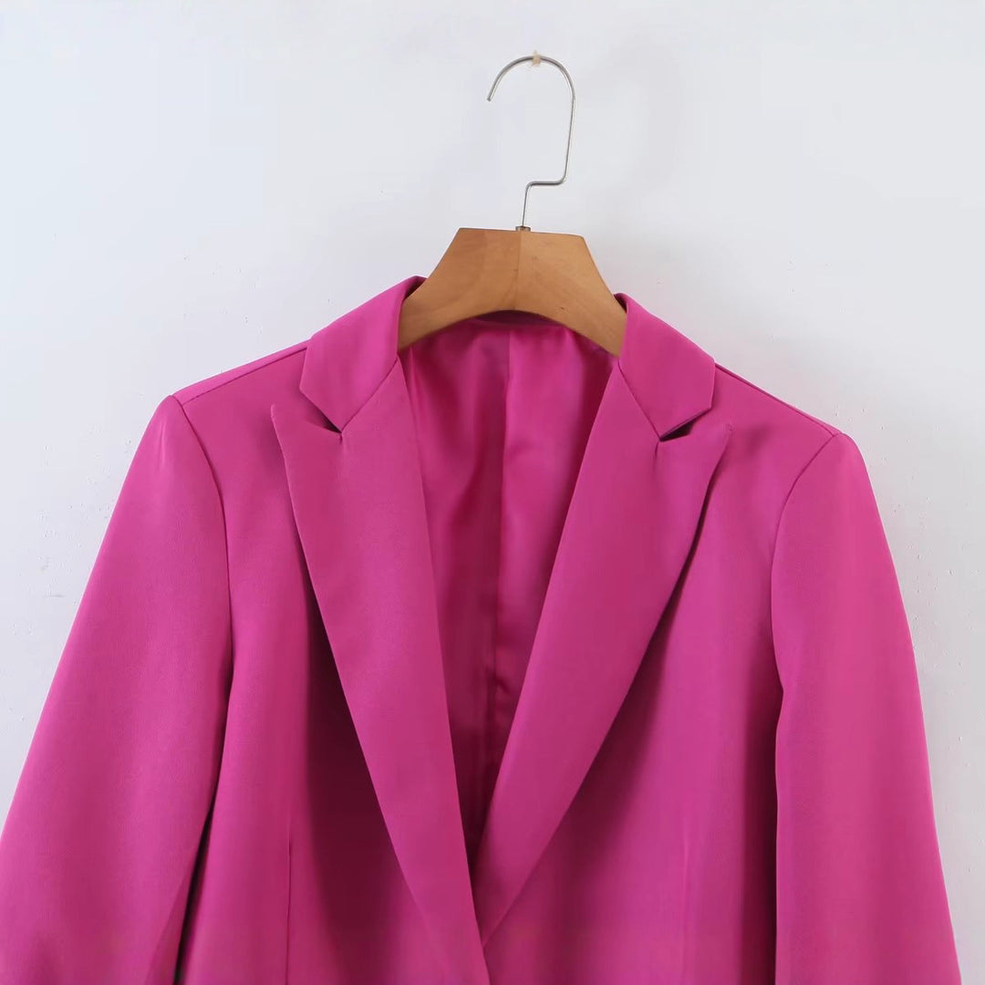 Damen Longline-Oversize-Blazer mit Schalkragen und Pattentaschen Drune