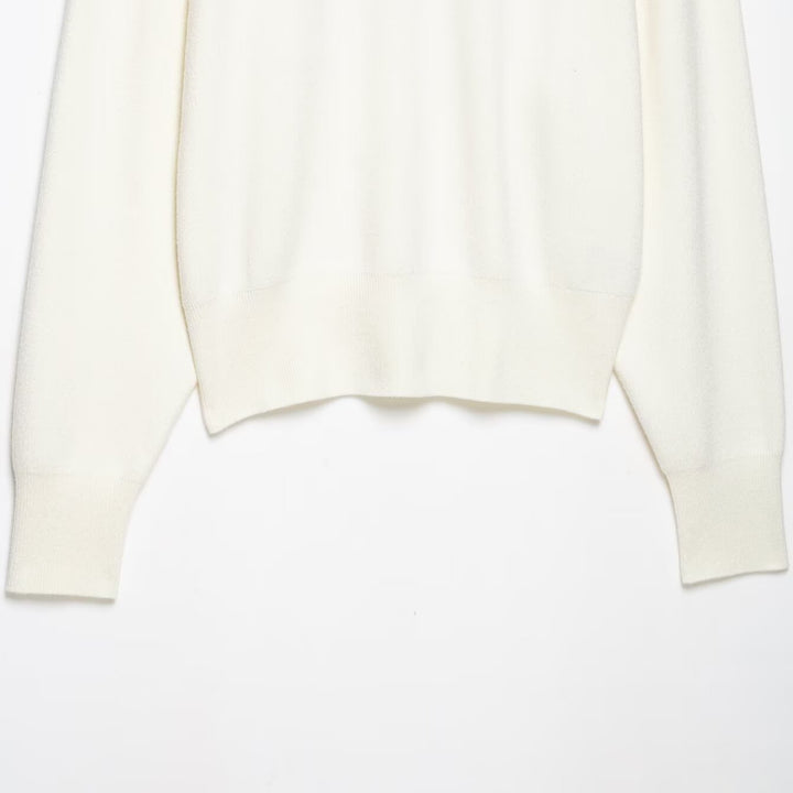 Damen Grobstrick-Pullover mit halbem Reißverschluss, Stehkragen und überschnittenen Ärmeln Drune