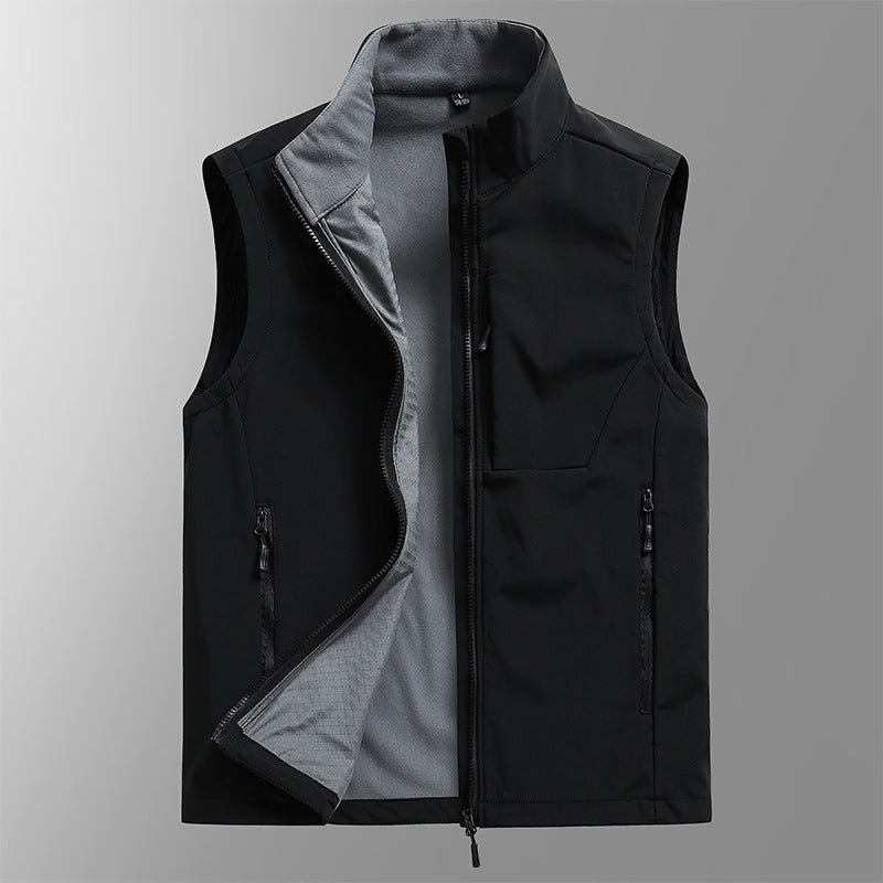 Herren Softshell‑Weste mit Fleecefutter, winddichter Außenlage und Reißverschlusstaschen Drune