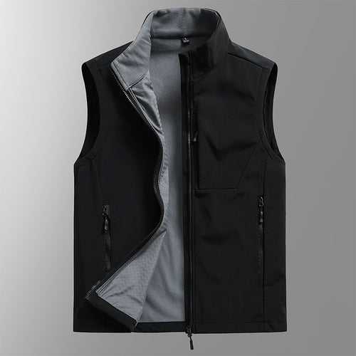 Herren Softshell‑Weste mit Fleecefutter, winddichter Außenlage und Reißverschlusstaschen Drune