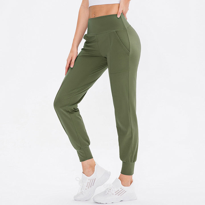Damen elastische Sporthose mit praktischen Seitentaschen und temperaturregulierendem Material Drune