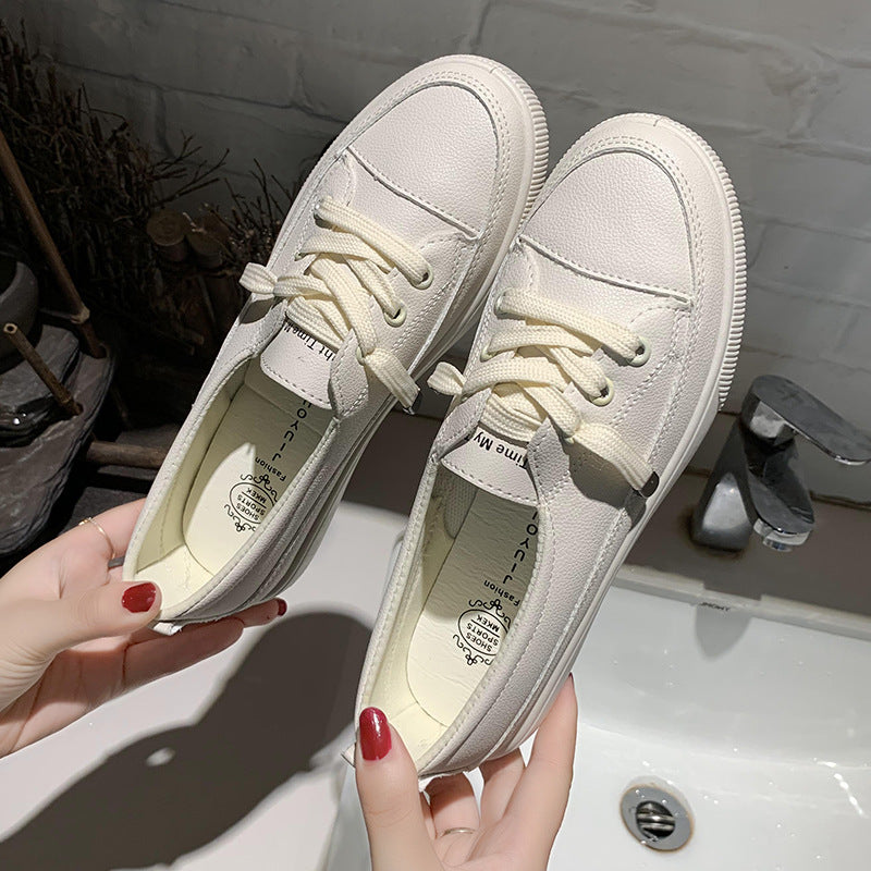 Damen Minimalistische Low-Top Sneaker aus Kunstleder mit gepolstertem Komfortfußbett Drune