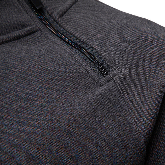 Herren nan Stehkragenpullover mit asymmetrischem Schulterreißverschluss und Raglanärmeln Drune