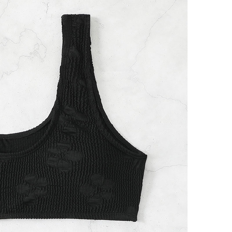 Damen Crop-Bikini-Set mit strukturierter Oberfläche Drune