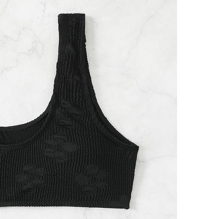 Damen Crop-Bikini-Set mit strukturierter Oberfläche Drune