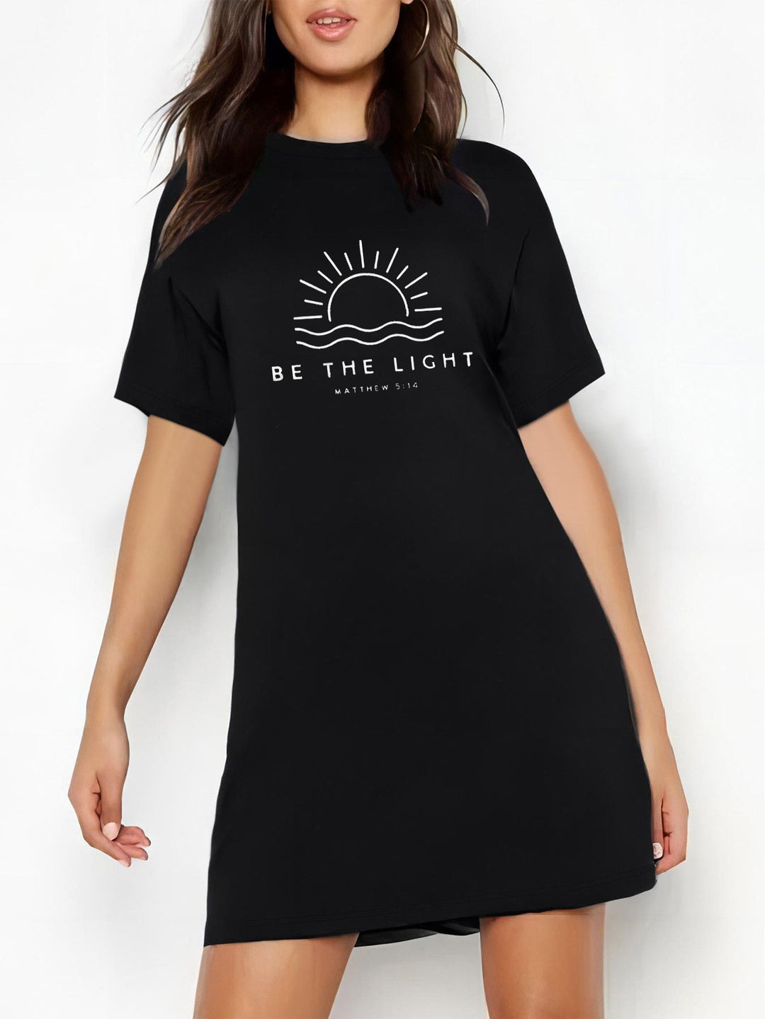 Damen Oversized T-Shirt mit inspirierendem Schriftzug und auffälligem Grafikdesign Drune