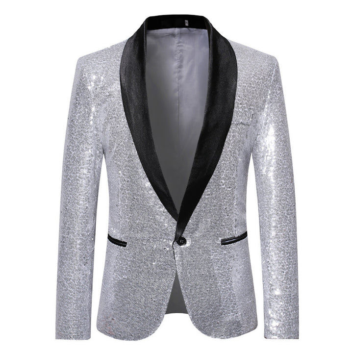 Herren eleganter Pailletten Blazer im modernen Schnitt Drune