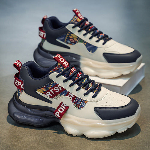 Damen Plateau-Sneaker mit voluminöser Sohle und gewebten Ethno-Details Drune