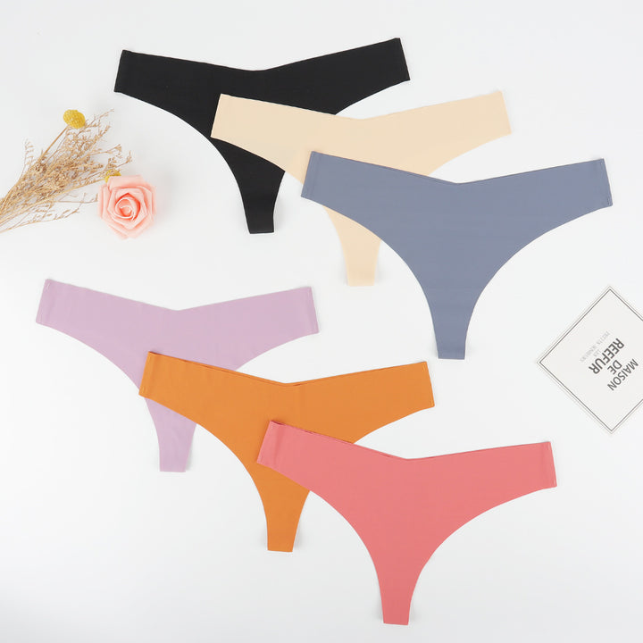 Damen Hochgeschnittener Tanga aus elastischer Mikrofaser mit nahtloser Verarbeitung Drune