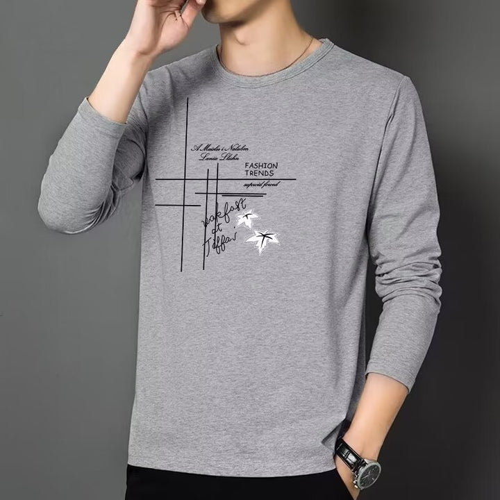 Herren Modisches Langarmshirt mit kreativem Druck Drune