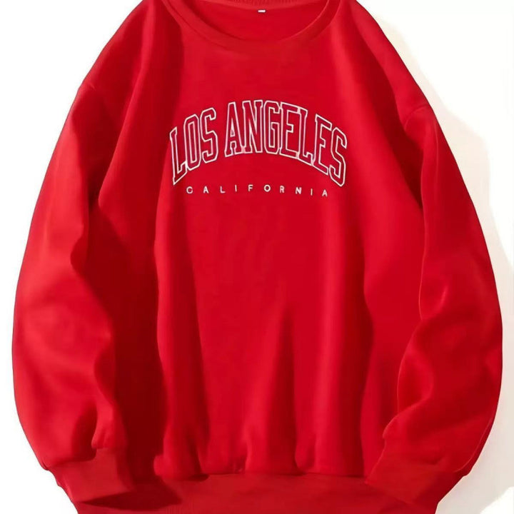 Damen Lässiger Sweatshirt mit Vintage Los Angeles Druck Drune