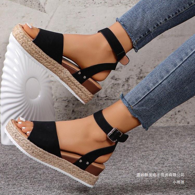 Damen Wedge-Sandaletten mit elegantem Riemen-Design und komfortablem Fußbett Drune