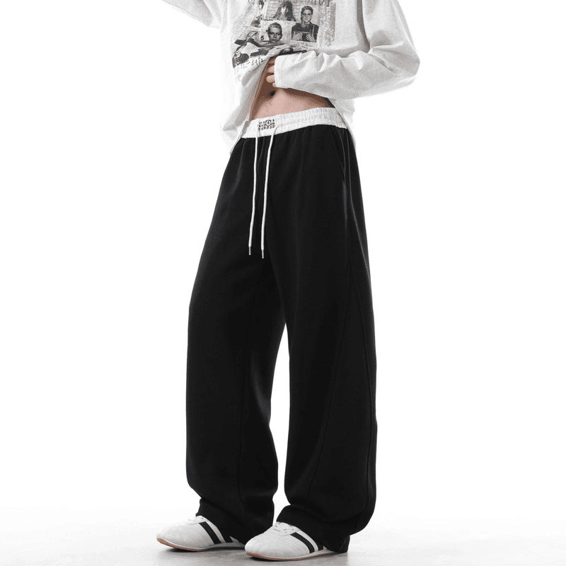 Damen Weite Loungehose mit elastischem Bund, Tunnelzug und fließender Oversize-Silhouette Drune