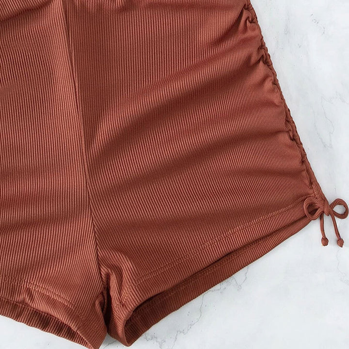 Damen Sportliches Bikini-Set mit asymmetrischem Oberteil und verspieltem Bindedesign Drune