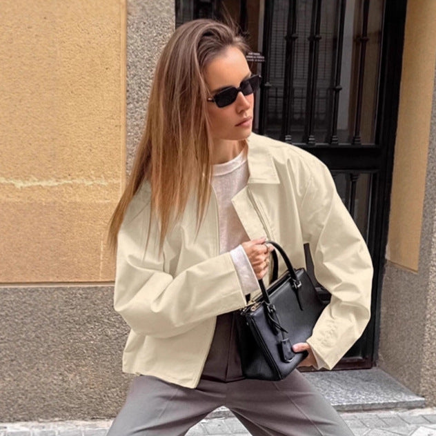 Damen Oversized Utility-Jacke mit modernem Zip-Design Drune