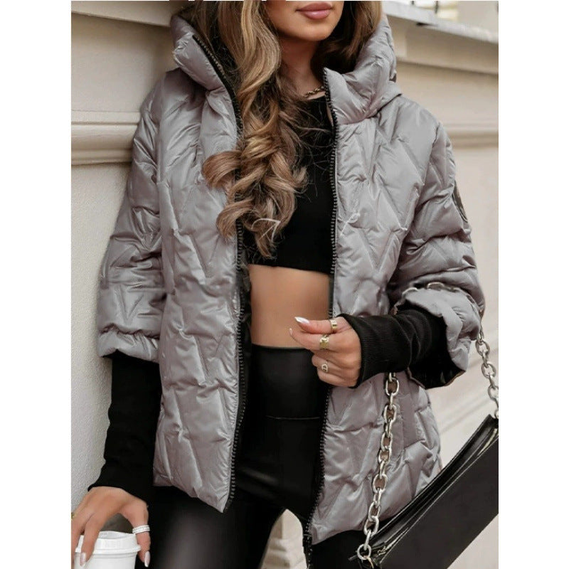 Damen Steppjacke mit hohem Kragen und beschichtetem Obermaterial Drune