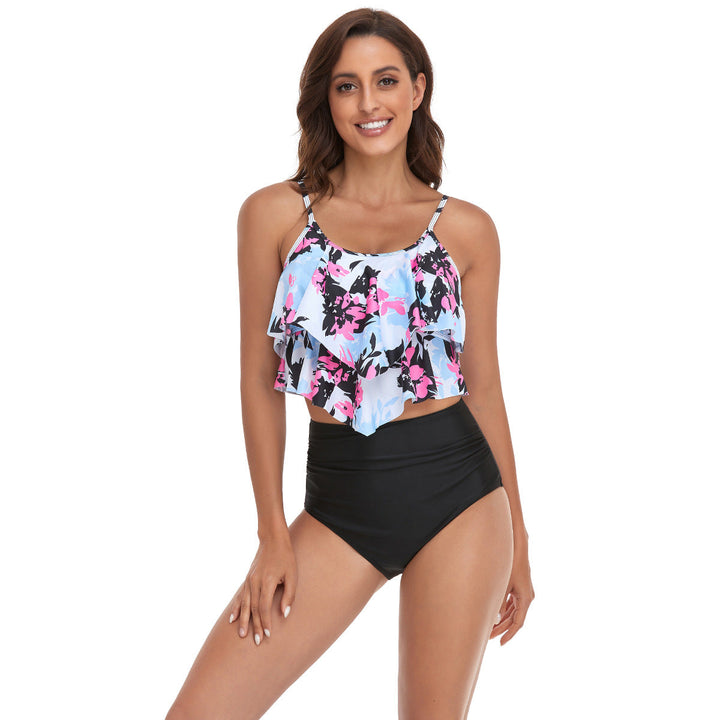 Damen Tankini-Set mit fließendem Rüschendesign und figurbetonter Bikinihose Drune