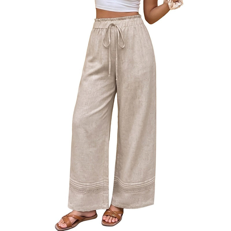 Damen Lockere Leinenhose Drune