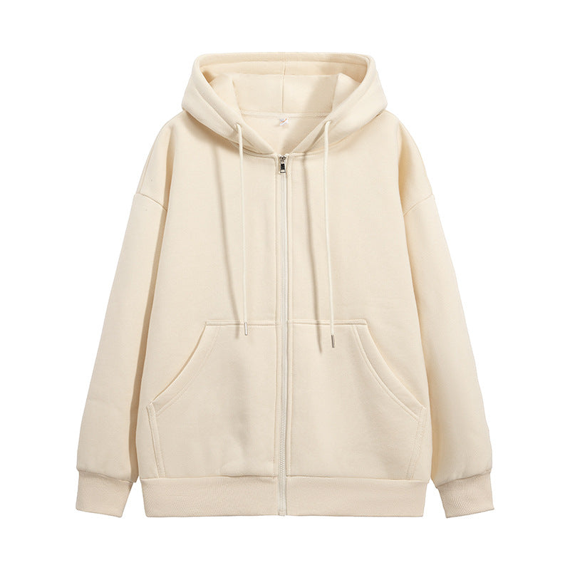 Unisex Oversize Kapuzen-Fleecejacke mit Boxy-Schnitt und Metall-Reißverschluss Drune