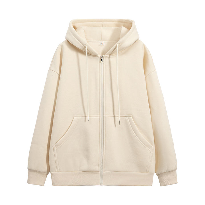 Unisex Oversize Kapuzen-Fleecejacke mit Boxy-Schnitt und Metall-Reißverschluss Drune