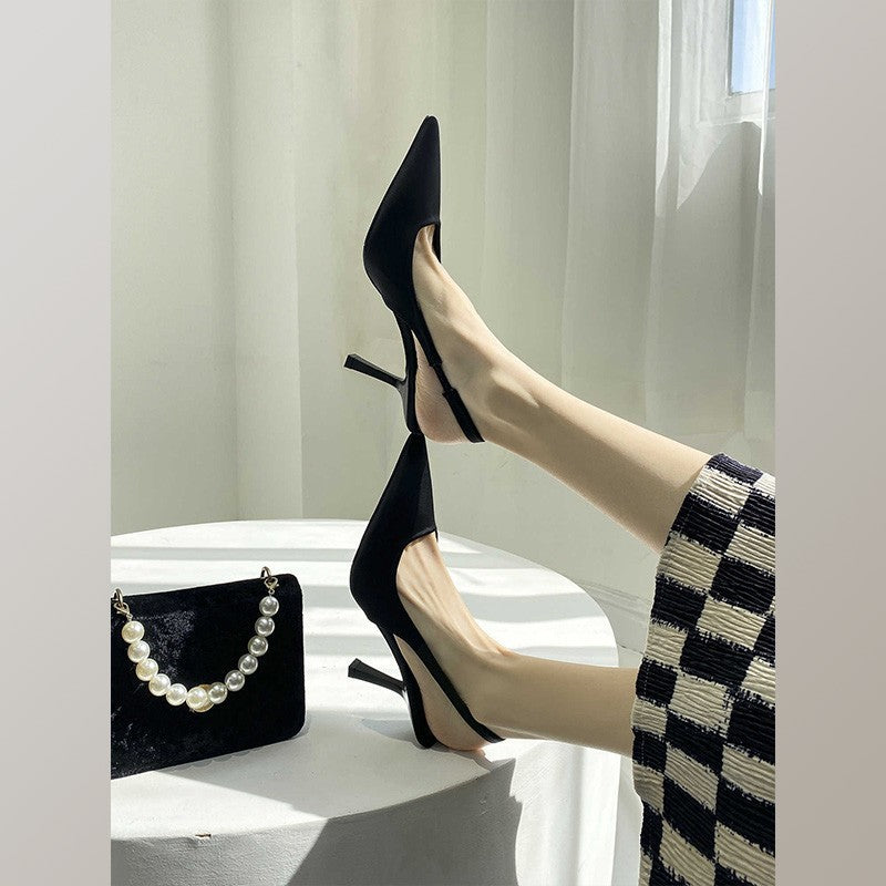 Damen Elegante Spitz-Absatz Slingback Schuhe Drune