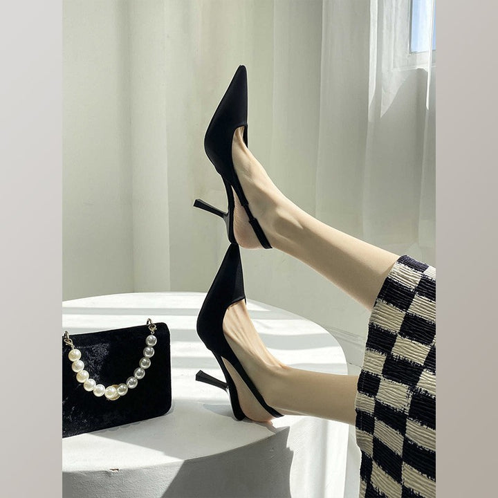 Damen Elegante Spitz-Absatz Slingback Schuhe Drune