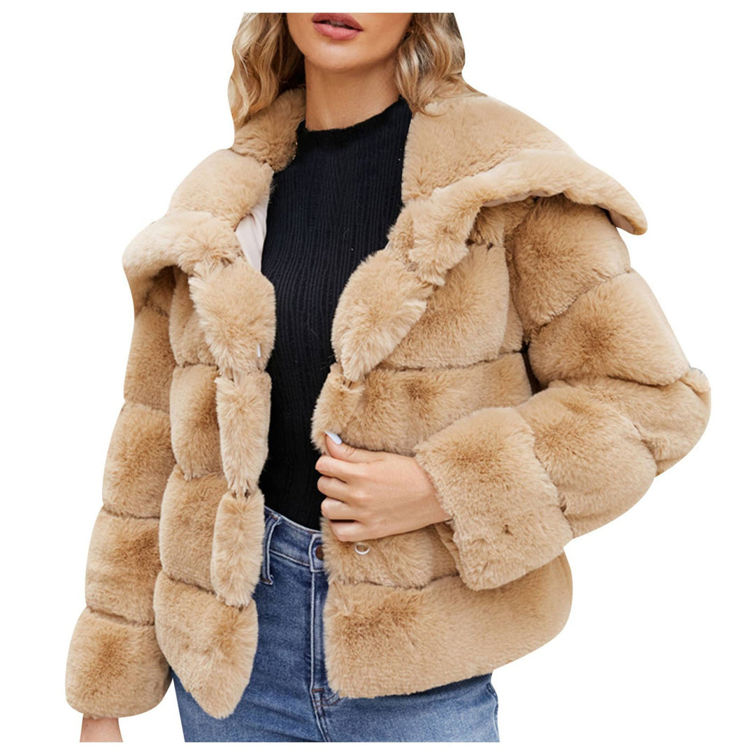 Damen Trendige Puffjacke mit weich gefüttertem Kunstfell Drune